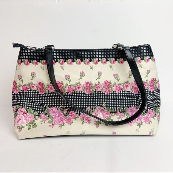 Vintage Isabella Fiore Floral Sequin Handbag Tote - Picture 3 of 9